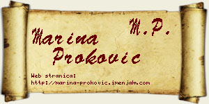 Marina Proković vizit kartica
